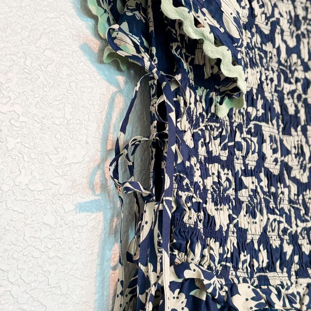 Sea New York Navy and Cream Mint Patterned Dress Women Small - Picture 8 of 13